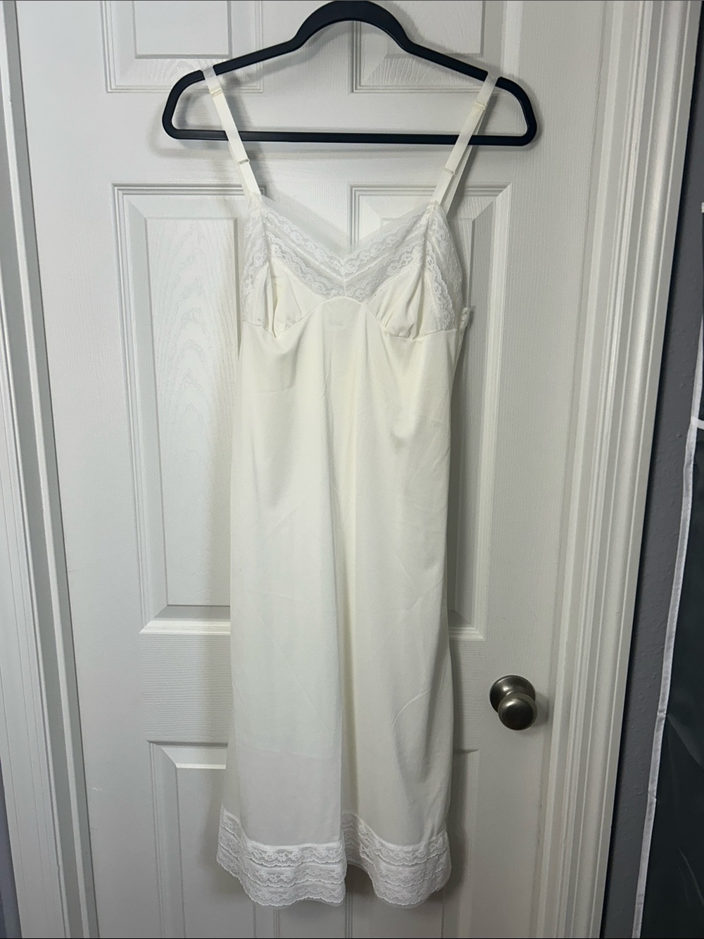Philmaid Vintage Women's Lace-Trim Slip Dress - Ivory Size 34